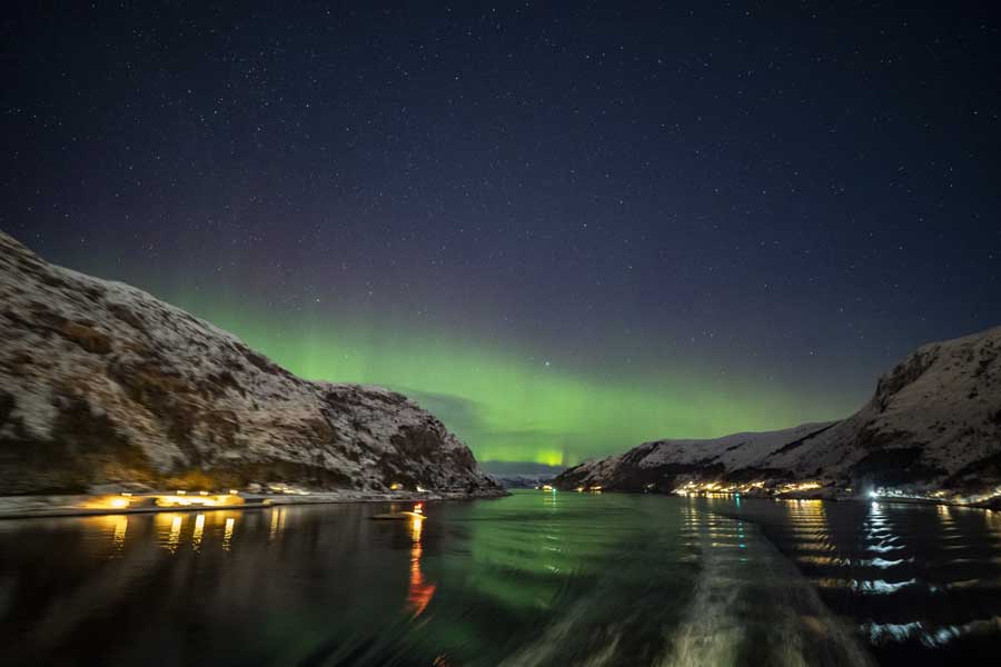 Noorderlicht in de fjorden