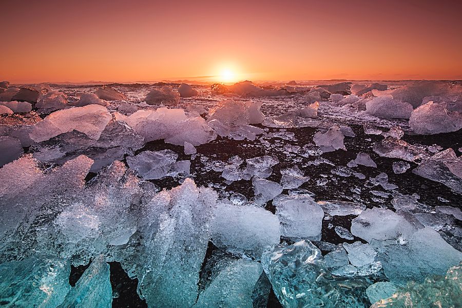 Diamond Beach, Jökulsarlon Glacier Lagoon, busrondreis IJsland  