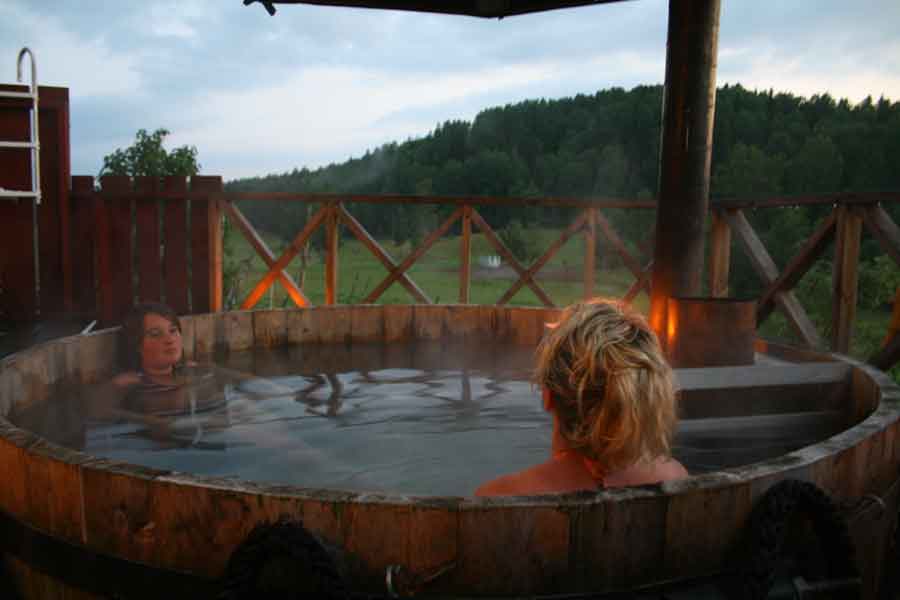 Hottub bij Sommarhagen in Boxholm in Zweden 